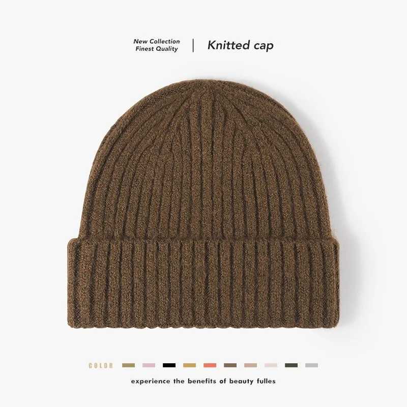 Beanie/Skull Caps New Cool Women Man Autumn Winter Thick Wool Beanie Hat High Quality Outdoor Earflaps Warm Knitted Beanie Cap Hat For Men WomenT261