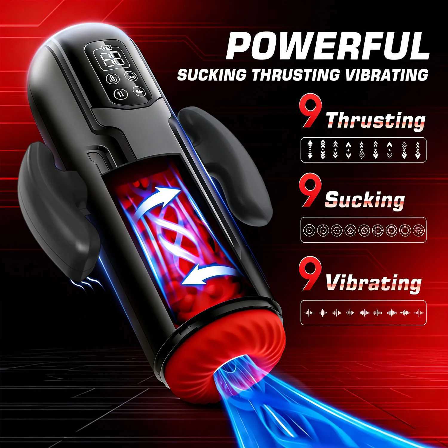 New 2026 Thrusting Sucking Heat High Speed Male Masturbator Machine Automatic Telesic Vagina Masturbation Cup For Men M261017