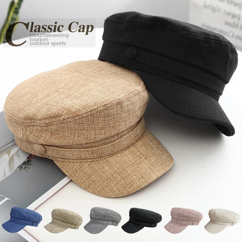British Retro Style Solid Color Breathable Flat Top sboy Cap Sun Hat Military Cap Beret Hats261016