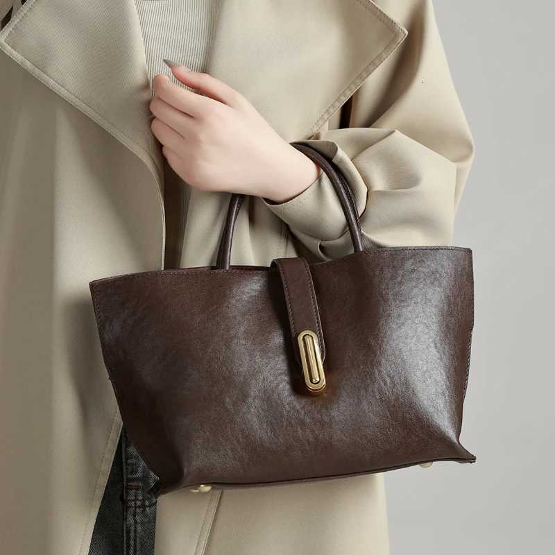 Evening Bags Genuine Leather Women's Bags Commuter Tote Large Capacity Handbag Female Top-grain Cowhide Fashion Crossbody Bag Woman H261016