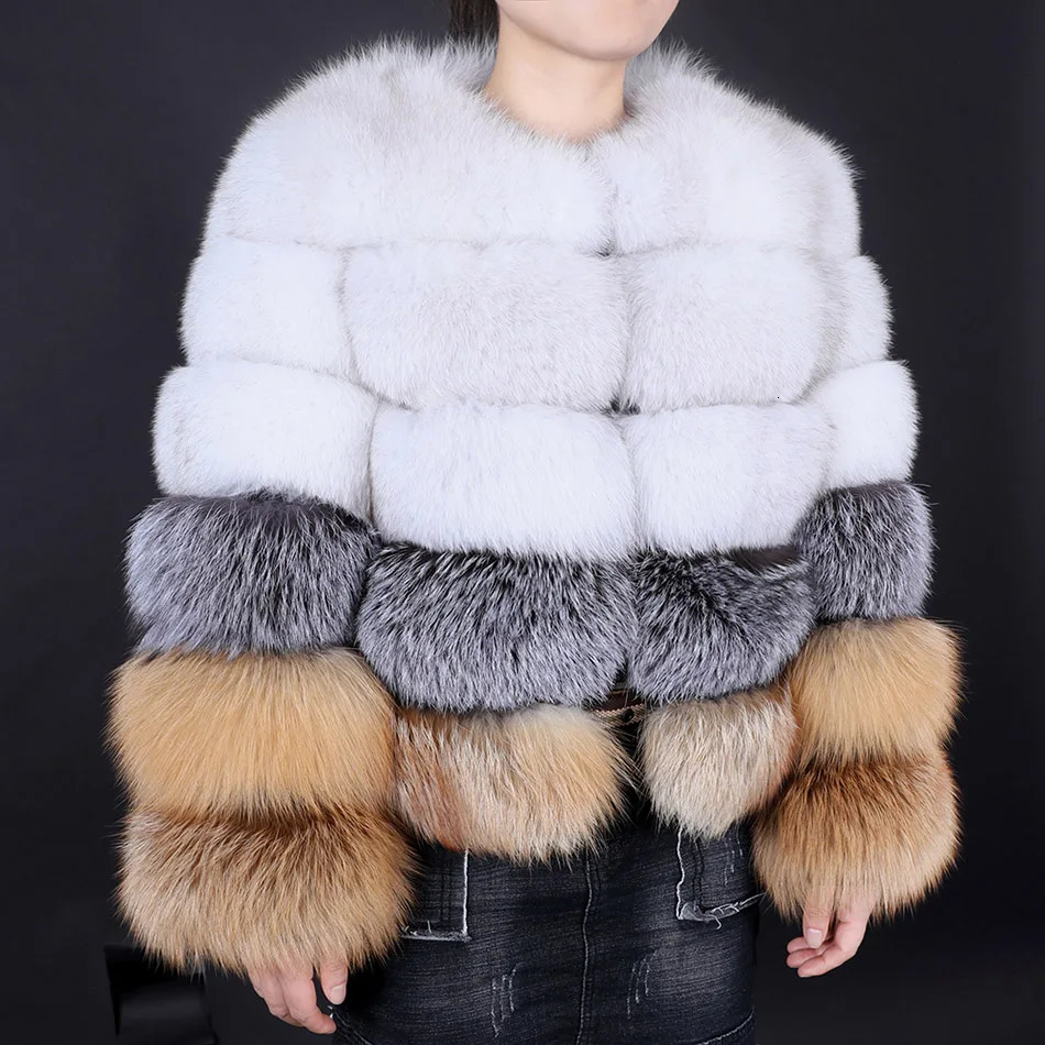 2026 MAOMAOKONG Winter Women Fur Coat Natural Fox Jacket ONeck High Quality y Womens Leather Female Clothes 261017