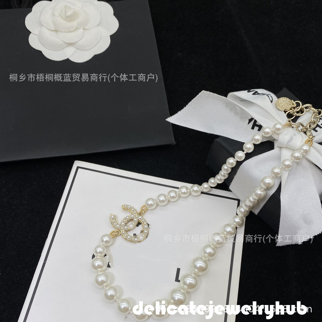 Designer Necklace Pearls cc Necklace 100Th Anniversary Pearl Necklace For Women Collarbone Chain Jewelry Channel Jewelry