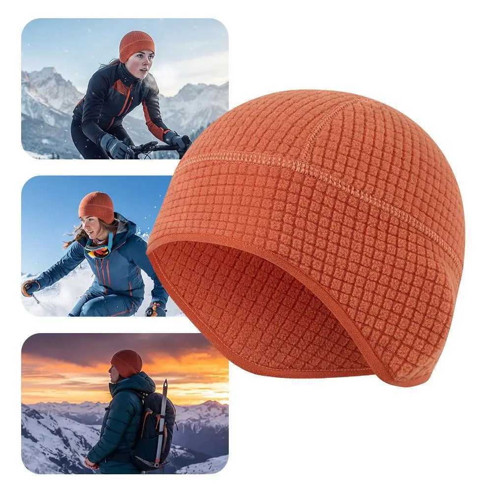 Beanie/Skull Caps Cycling Earflap Beanie Outdoor Unisex Grid Fleece Beanie Thermal Skull Cap Autumn Winter Stretchy Ski Helmet Liner Windproof HatT2