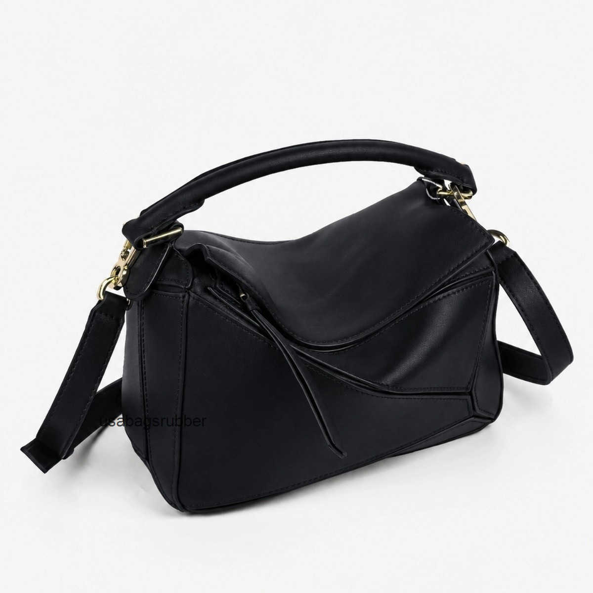 Minimalist Designer Style New women s shoulder bag geometric design leather patchwork long handle underarm bag versatile small square bag
