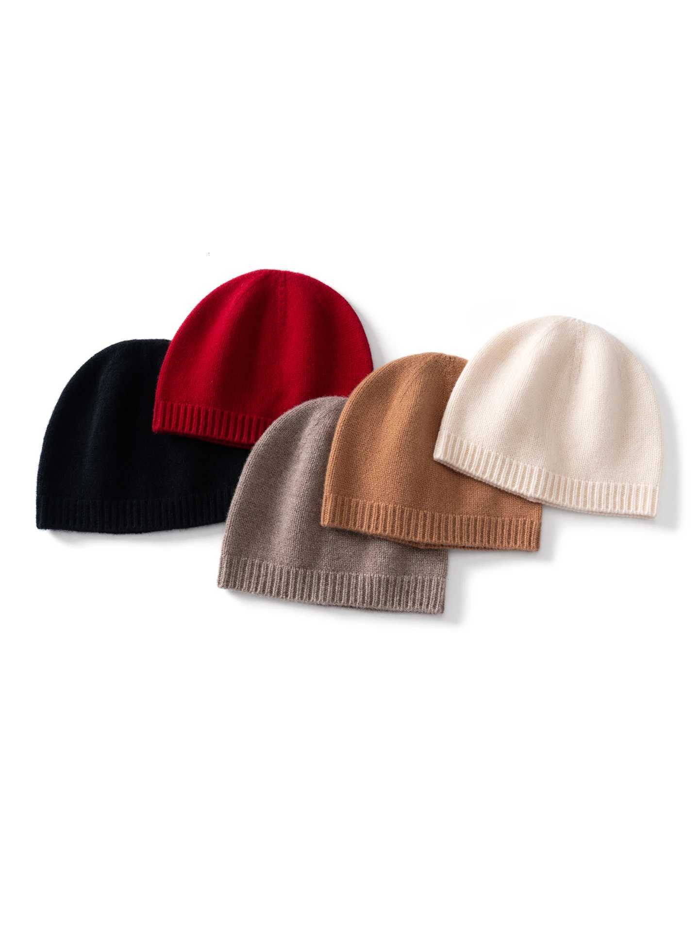 Beanie/Skull Caps High Quality 100% Merino Wool Women's Hats Autumn Winter Warm Knitwear For Woman Elegant Fashion Hats Basic Beanies Q261017