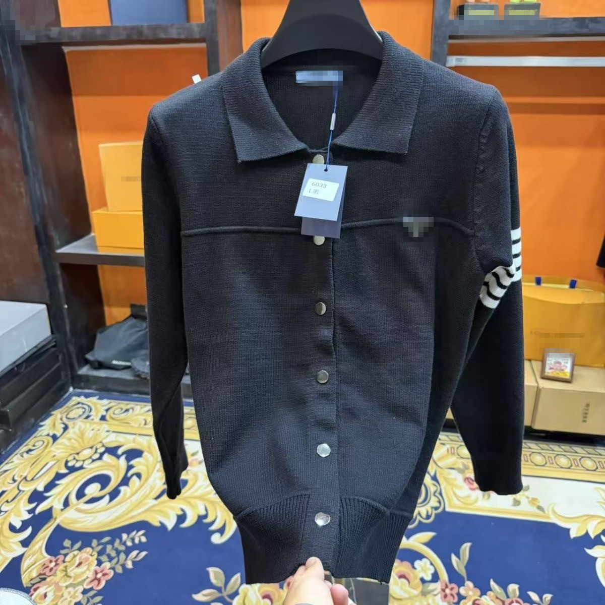 Loose new style knitted men's cardigan sweater with turned collar, business coat, 2026 fashion and casual style
