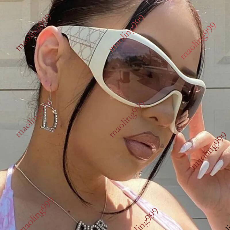 Oversized Frame Face Shield Outdoor Y2k European And Designer American Trendy Fashion UV Protection Sports Sunglasses