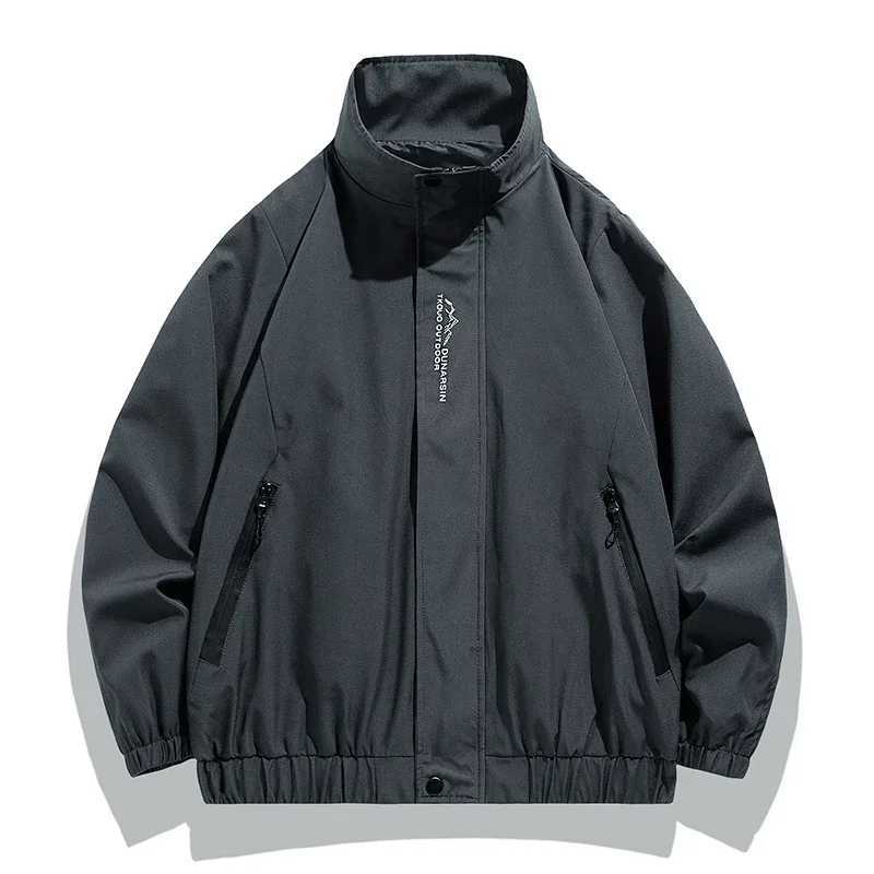 Spring Autumn New Baseball Collar Short Loose Solid Color Jacket Men Business Casual Thin Coat Trend Windbreaker Zipper Jacket S261017K01G