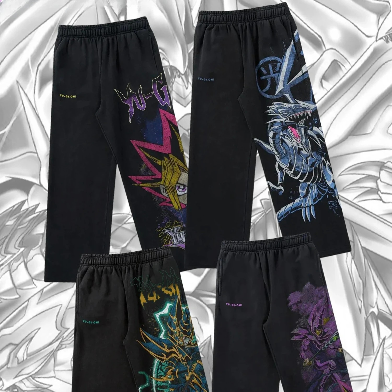 Yu-Gi-Oh Y2k Pants Baggy Sweatpants Men Elastic Waist American Streetwear Hip Hop Vintage Joggings Casual Pants Men Clothing 261013