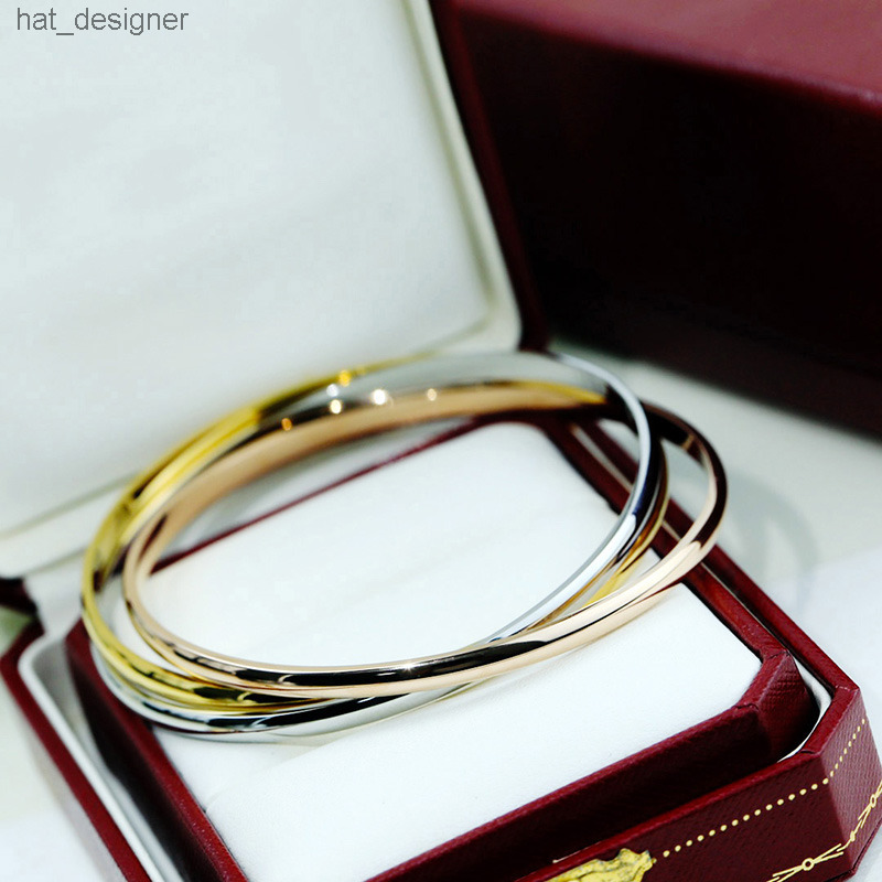 designer Bracelet triple ring gold sliver bracelet designer for women luxury Jewelry Couple style For Women Wedding good