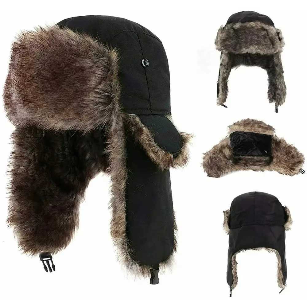 Trapper Hats Winter Mens Ushanka Trapper Hat Russian Trooper Ear Flap Cap EarflapT261017