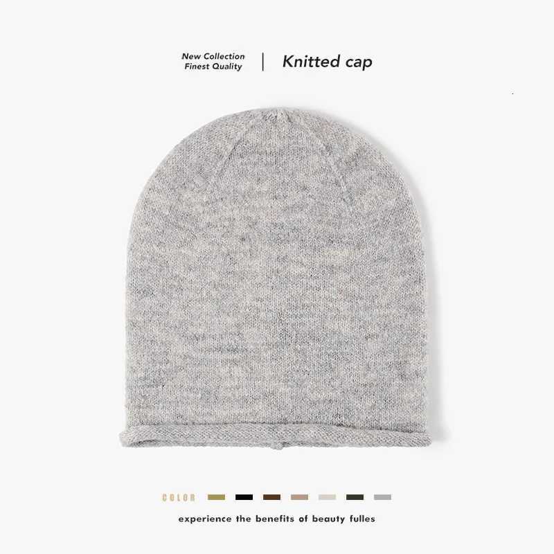 Beanie/Skull Caps Autumn and Winter Warm Thickened Knitted Beanie for Men and Women Plain Pullover Cold Weather Hat Q261017