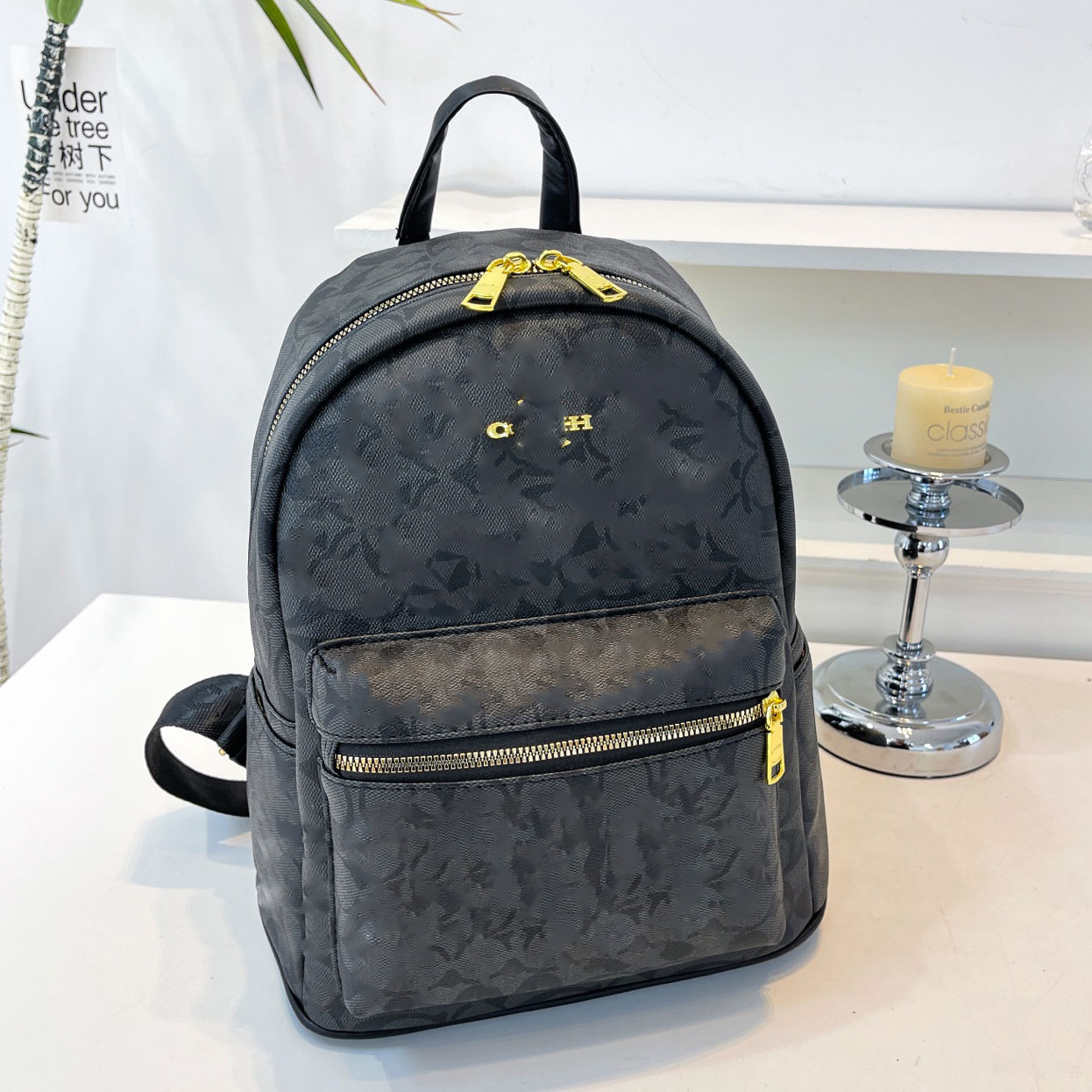 Luxury brand designer classic vintage printed backpack high-quality backpack women's backpack commuting travel bag fashion bag