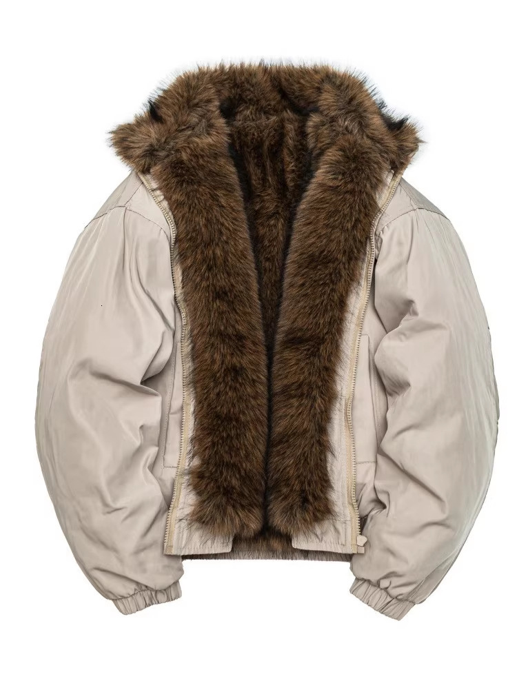 New Zuo Shan Diao Jacket For Men Women, Autumn Winter With A Stylish Design And Fur Collar, Trendy Cotton Coat Makoufei
