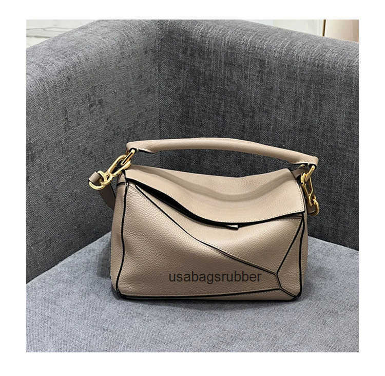 Modern Designer Style Women's Bag 2026 New Model Geometric Patchwork Mini Leather Women's Bag Soft Cowhide Handbag Shoulder Crossbody Pill