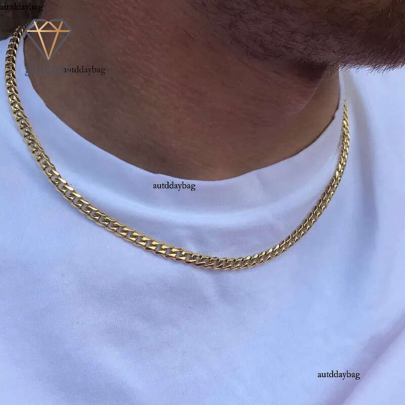 Designer 5mm Miami Cuban Link Chain Men Gold Chains Stainless Steel Choker Mens Necklace Hip Hop Jewelry Gift