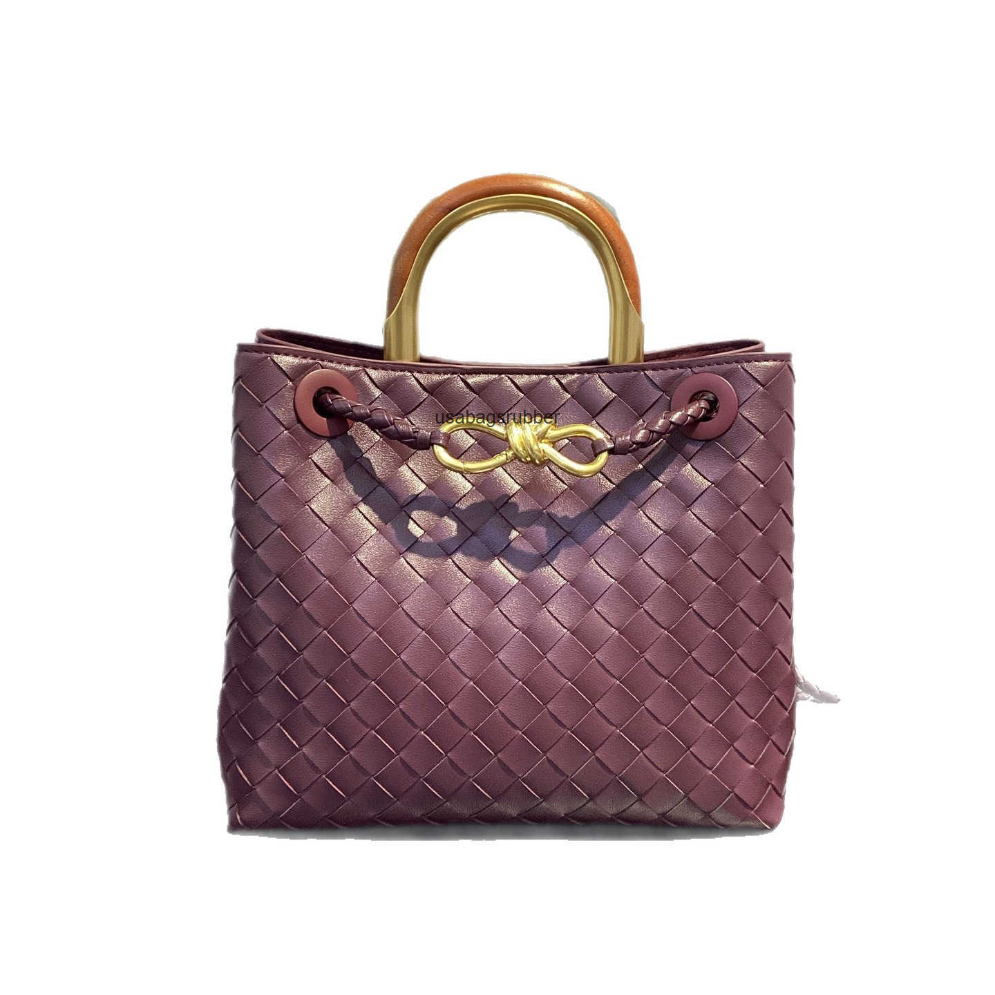 Refined Designer Style Handwoven Tote Bag Knotted Chain Hardware Top Handle Leather Bag For Women Daily Commute