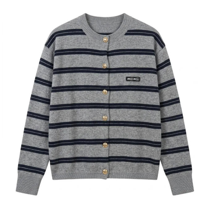 Women's Sweaters Loose Knitted Cardigan Striped Color Block Sweater coat Casual Early Autumn Top High Quality designer Sweater