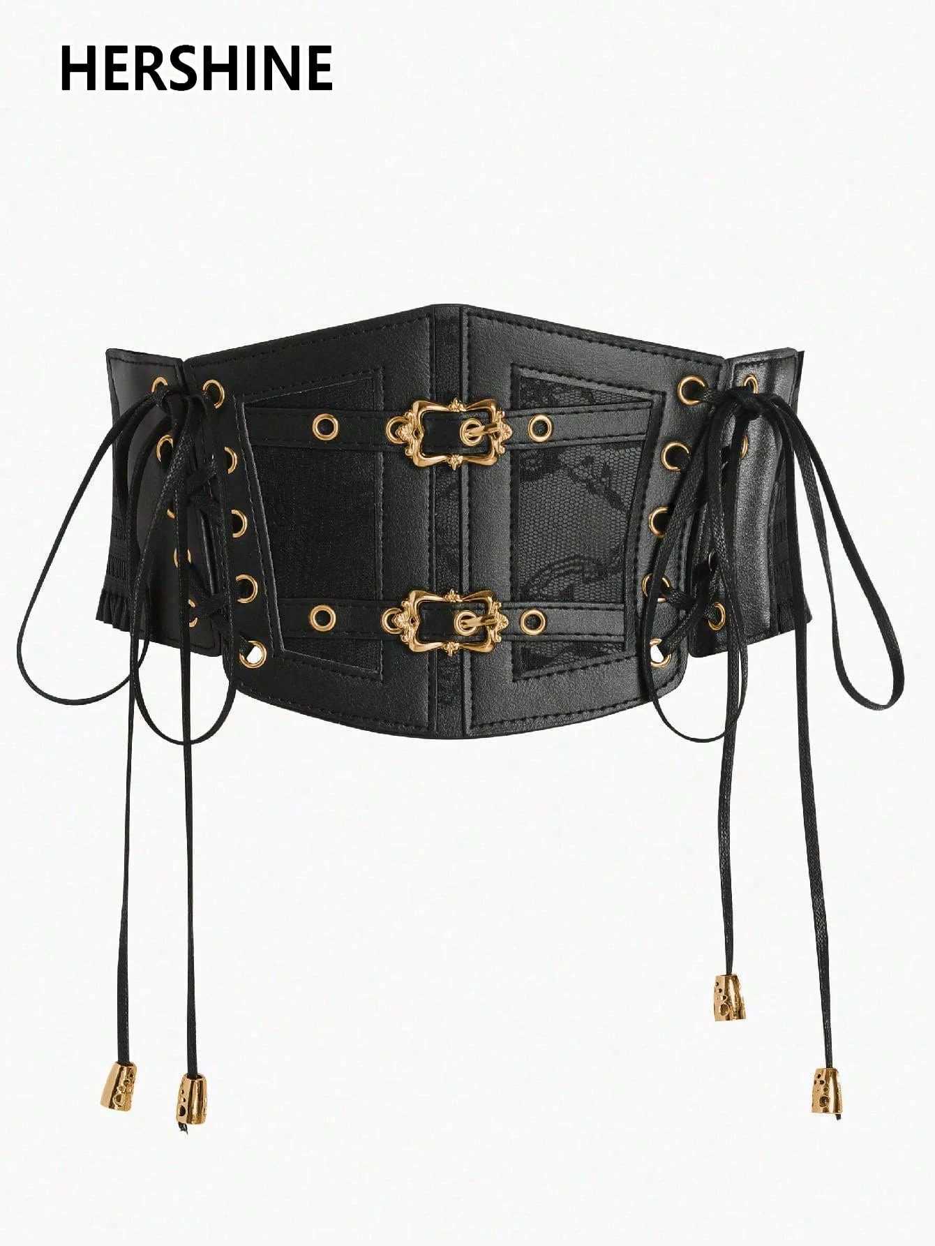 and HERSHINE stylish 1-piece women's sexy elastic wide waist belt Y2K Gothic Harajuku Punk Rock Hip Hop stylespringsummer M261016
