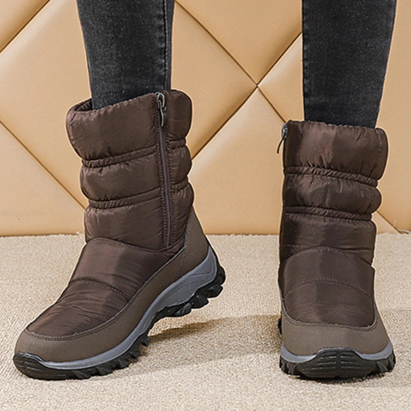 Boots Woman Snow Shoes Women Platform Woman Shoes Fashion Waterproof Mid High Boots Platform Botas Mujer Winter Girls Boots 261017