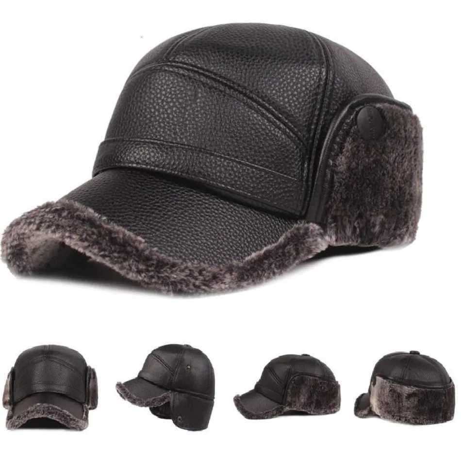 Trapper Hats Classic Black New Autumn Winter Men Ear Protection Woolen Baseball Cap Thick Warm Anti Cold Duck Tongue Hat Outdoor AccessoryT261017