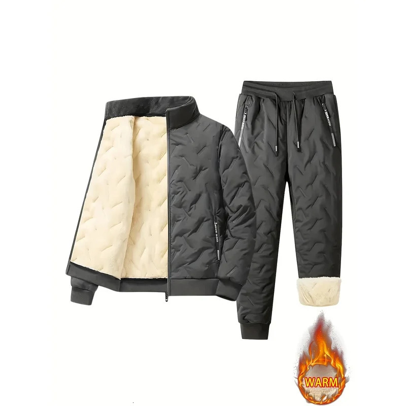 Mens TwoPiece Winter Fleece Set Cotton Sportswear Cold Resistant And Warm Couples Clothing Unisex Home Clothes 261016