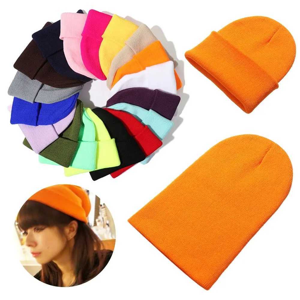 Beanie/Skull Caps 18 Colors Woman/Men Solid Cute Knitted Beanies Warmer Bonnet Female Beanie Caps Winter Autumn HatsT261017