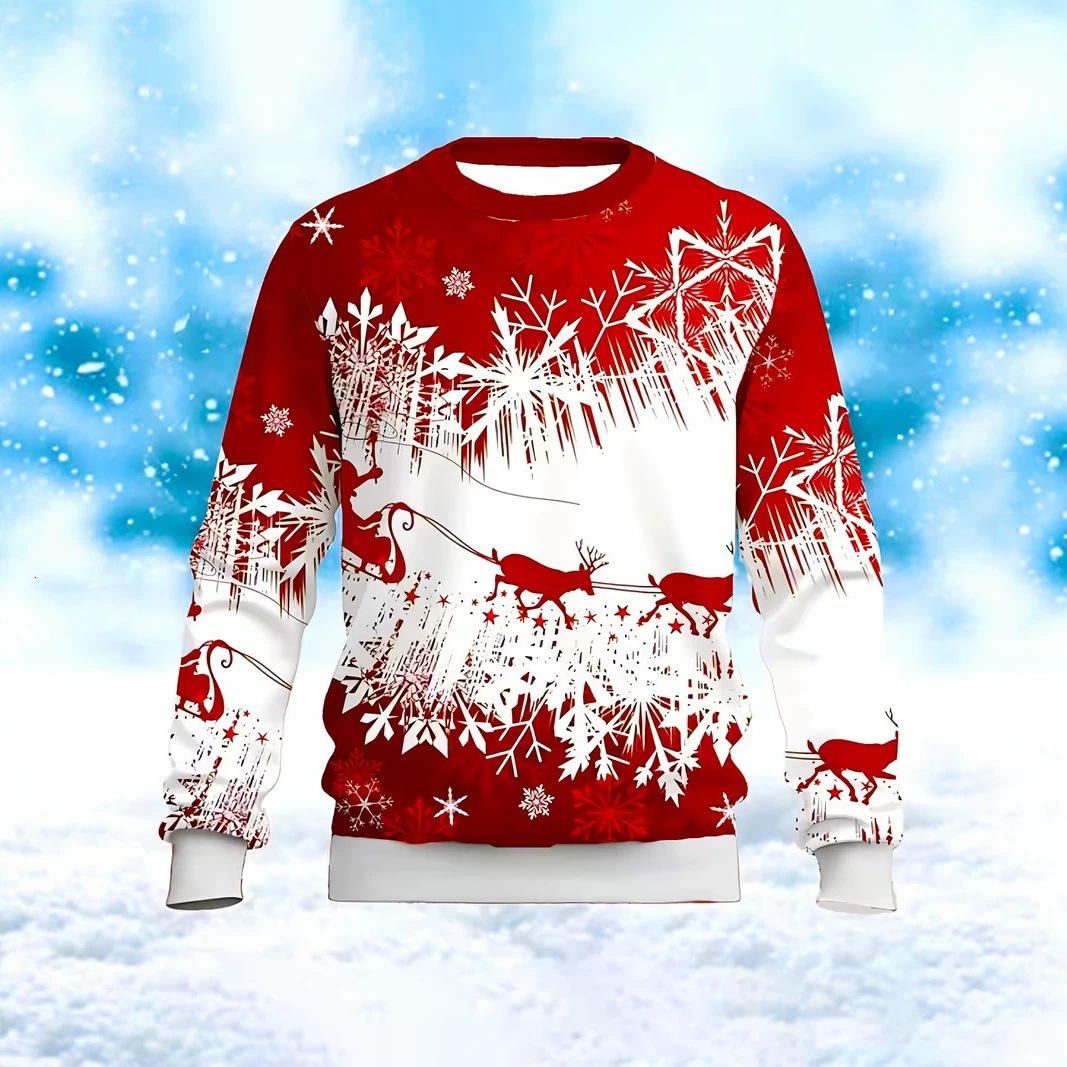2026 E-Commerce: New Men's Crew-Neck Sweatshirts, A Christmas Bestseller, With Custom Designs Available From The Source Factory Free Shipping