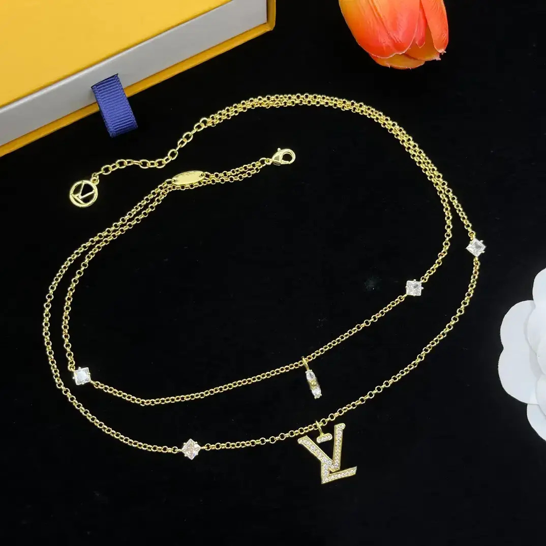 Pendant Necklace Steel Gold Long Letter Chain Designer Jewelry For Men drop Women Fashion Gift With Bo