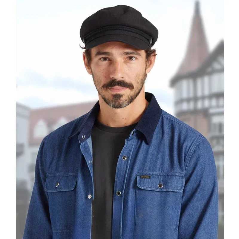 Top Men's Cotton Flat Military Caps Summer Big Size 62cm Newsboy Caps New Retro Navy Sailor Hat Adjustable Captain Hat Unisex M261016