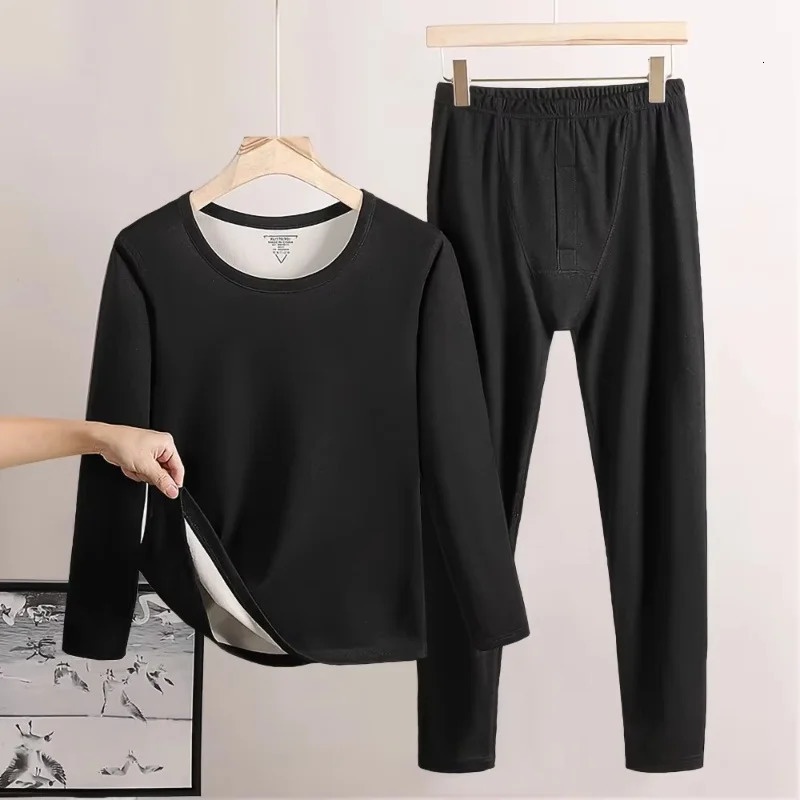 Men Winter Thermal Underwear Set High Elasticity Slim Body Face Sanding Double Warmth Comfortable And Breathable 261015