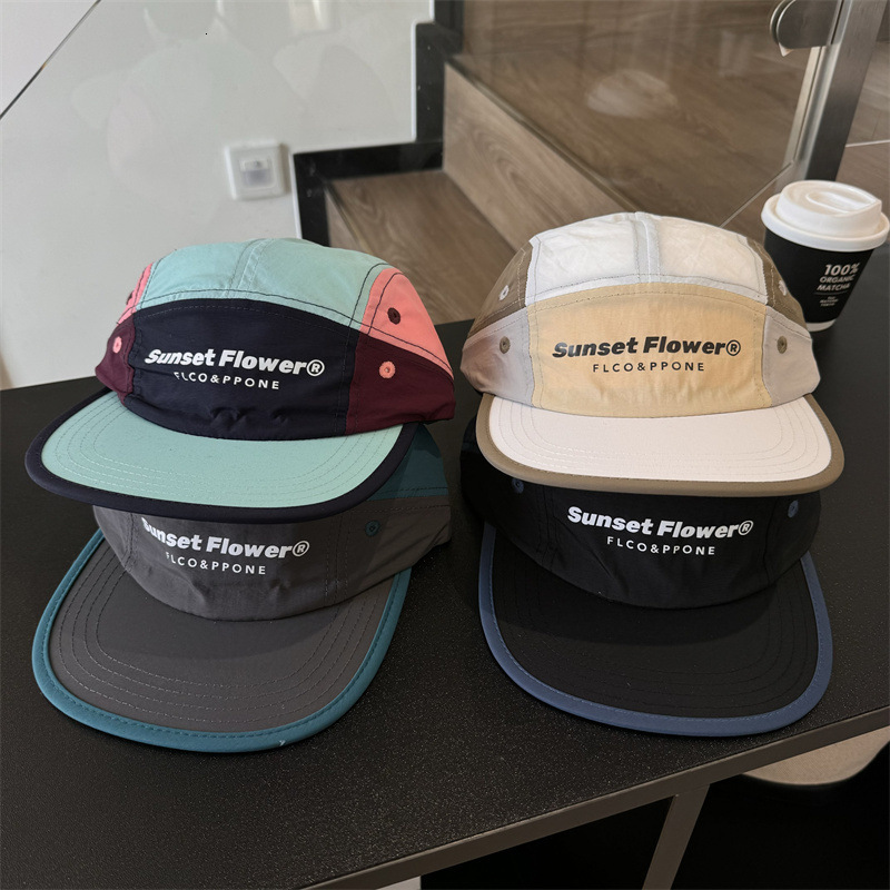 Japanese Style Niche Functional Outdoor Flat Brim QuickDry for Women Spring Summer ColorBlock FivePiece FaceSlimming Baseball Cap
