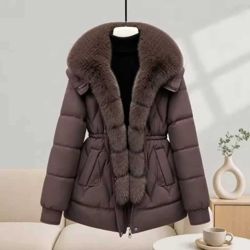 Women's Down Parkas Women Large Fur Collar Warm Mid-Length Down Cotton Jacket 2026 New Winter Coat Fashion Puffer Jacket Female Parkas Outerwea