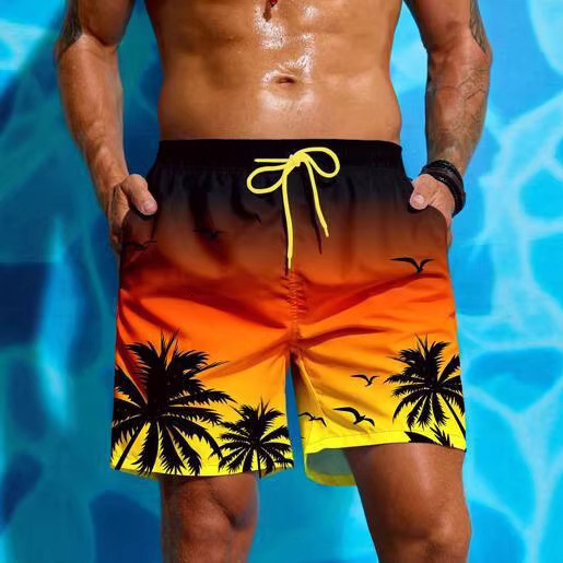 2026 Hot-Selling Beach Swimming Shorts Sports Surfing Coconut Tree Geese Wholesale Quick-Dry Free Shipping