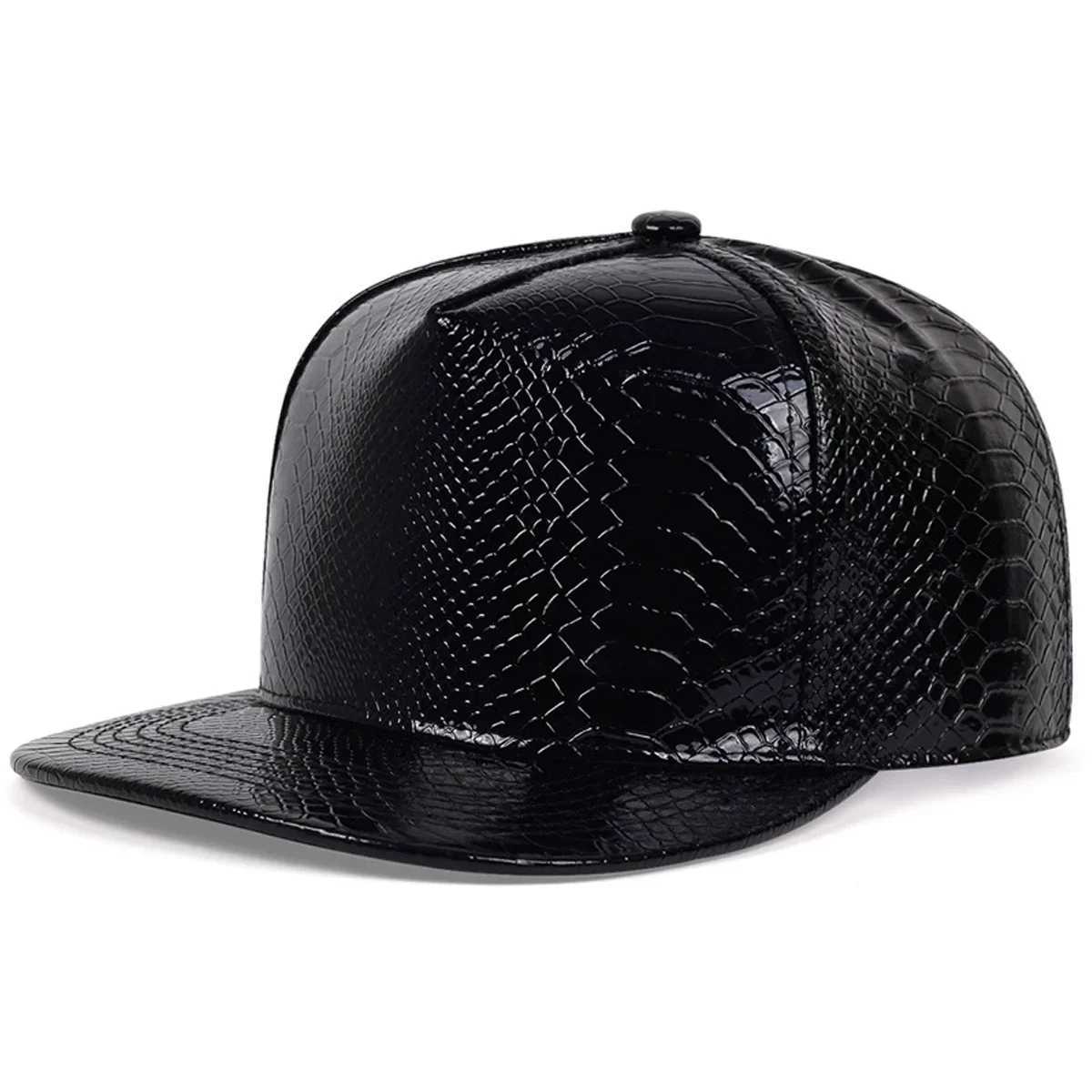 Leather Unisex Python Pattern Hip-hop Hats Spring Autumn Outdoor Adjustable Casual Baseball Caps Sunscreen Hat M261016