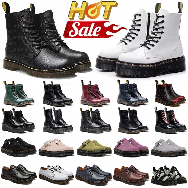 Free Shipping Designer Martinshoe Chunky Heel Ankle Martens Boots durable sandals for men womens Slip-On Mules Anti-Slip Sole Vintage Streetwear Foo