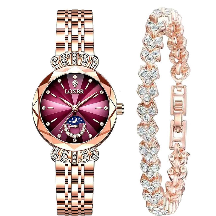 Women's Popular Fashion Retro ladies Diamond-Encrusted Dial Steel Band Niche quartz Light Luxury Quartz (Non-Mechanical) Sm ljh123