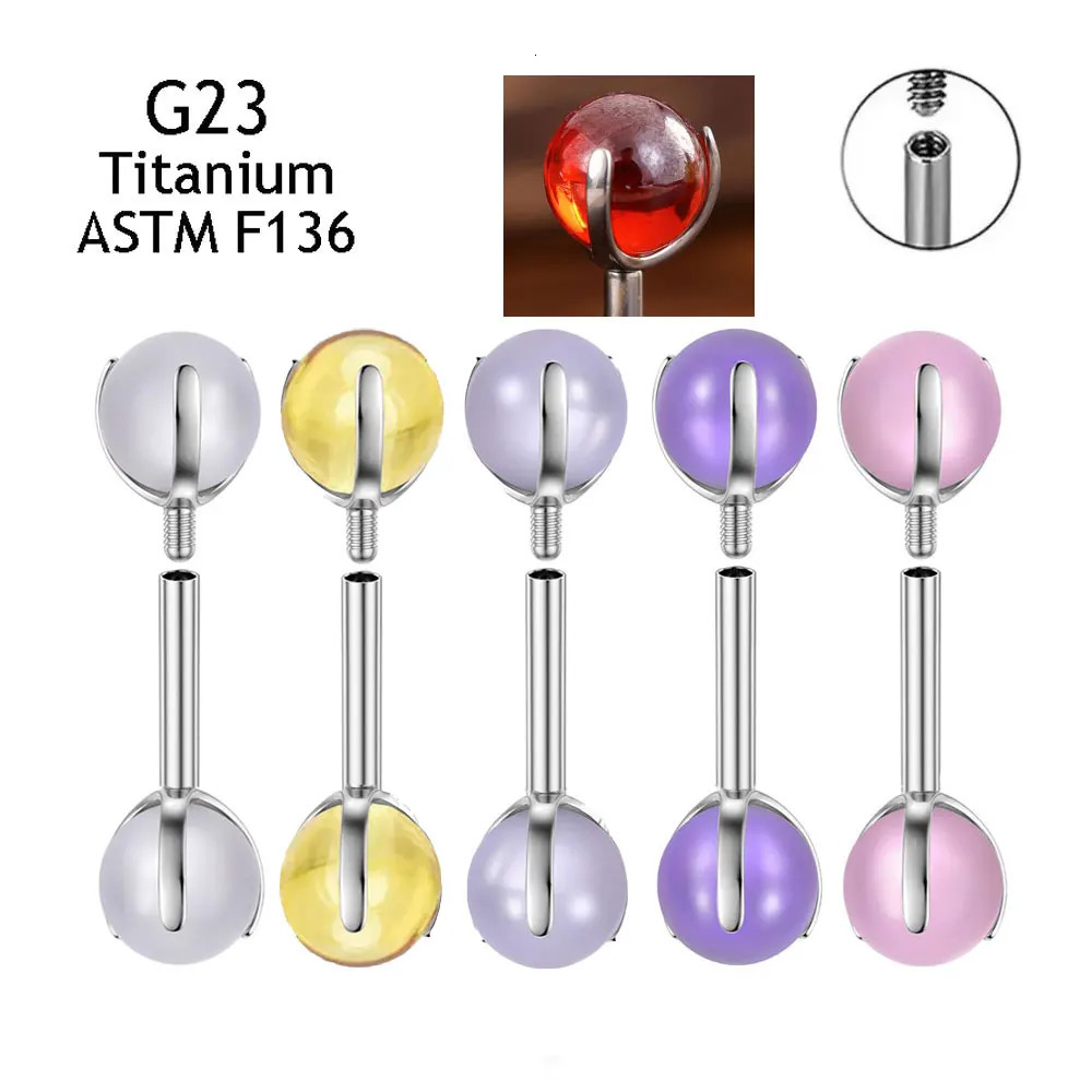 Implant Grade ASTM 36 Nipple Piercing Set 5mm Crystal Ball Sexy Tongue Piercing Body Jewelry Barbell Rings Ear Studs 261008