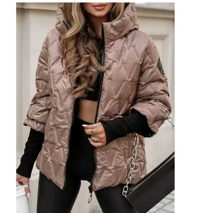Women's Down Parkas Women Parkas Full Sleeve Hooded Thick Solid Zipper Coats Loose Casual Pockets Streetwear Jackets Lady Warm Autumn Winter 20