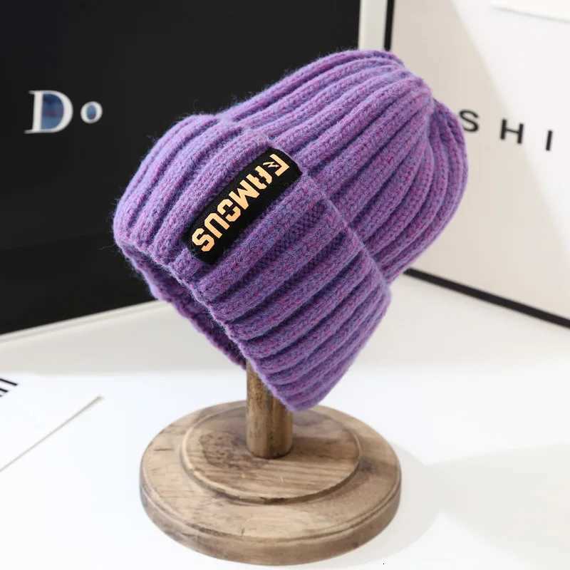 Beanie/Skull Caps Korean version versatile knitted hat internet famous for keeping warm ear protecting wrapped in woolen hat windproof in winter Q26