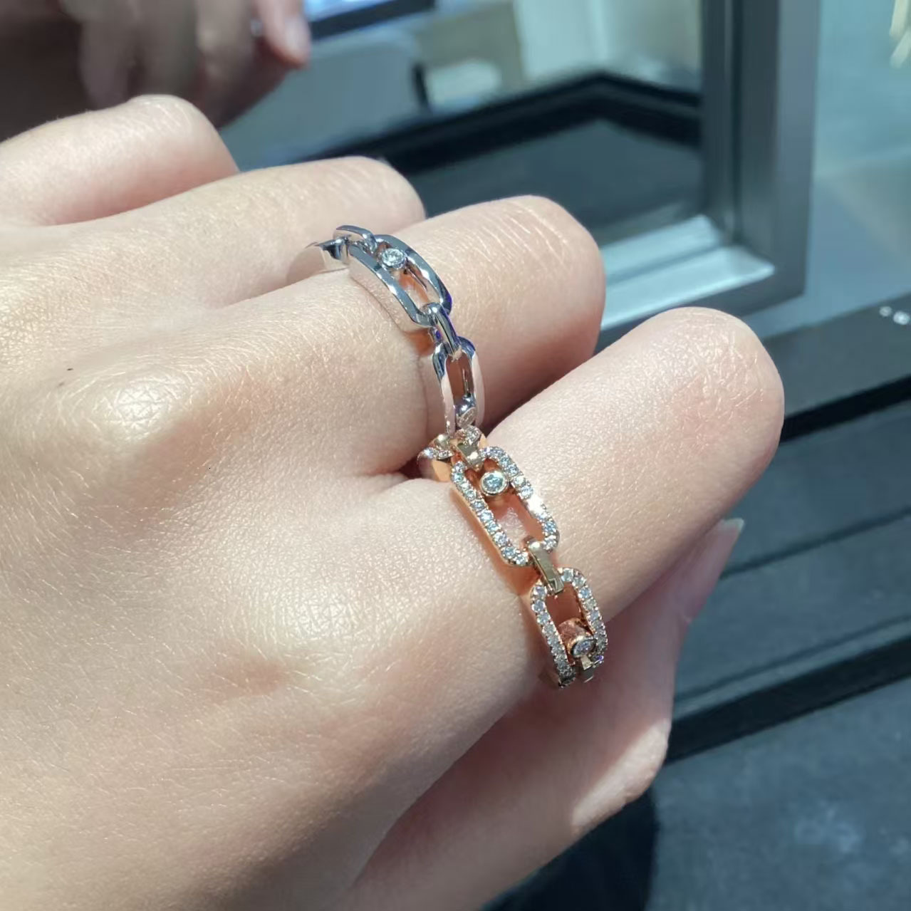 Mesikaa Ring Woman Jewelry Designer Messikaas Ring For Woman Men Band Rings Oval Zircon Ring With Geometric Eye-shaped Zircon For Women