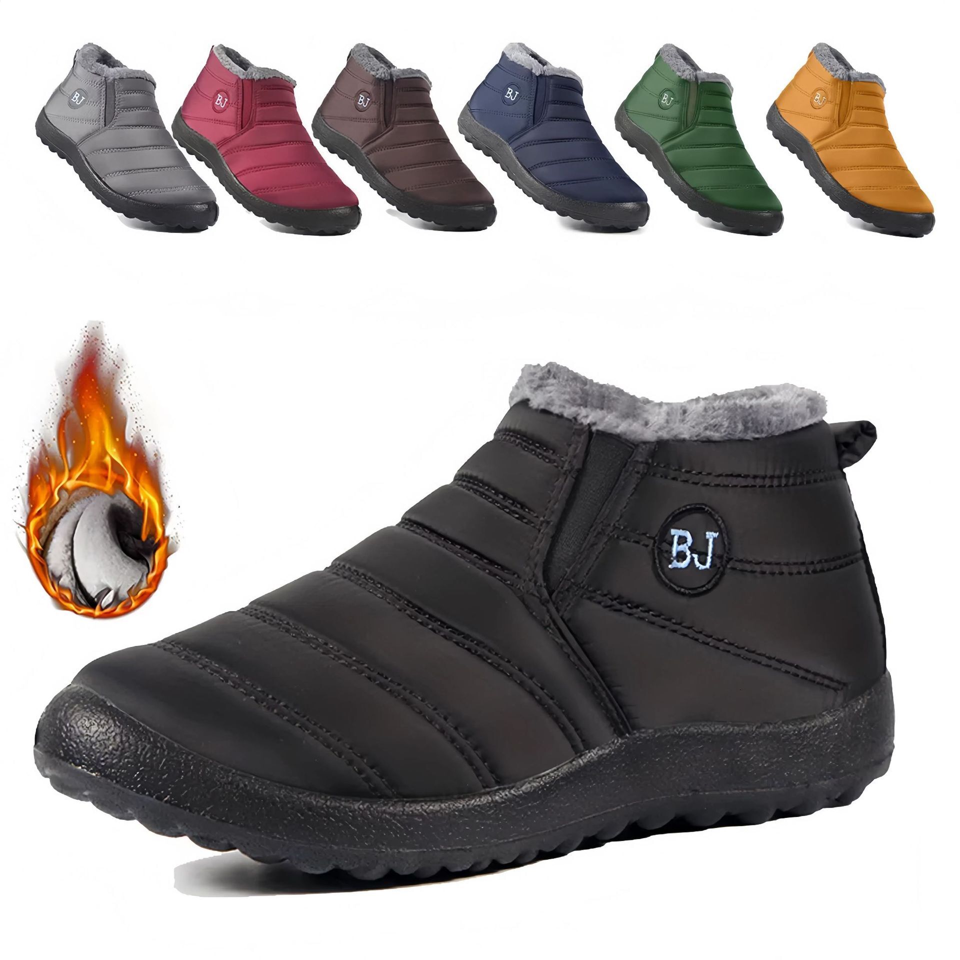 Women Winter Warm Snow Boots Waterproof Slip On Faux Fur Lining Non Slip Ankle Booties Lightweight Cold Weather Casual Shoes