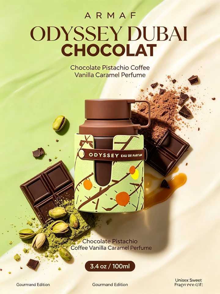 Armaf Odyssey Dubai Chocolat Gourmand Edition Unisex EDP 34 oz100ml 1 Bottle Chocolate Pistachio Coffee Vanilla Caramel Perfume Sweet Fragr M261016