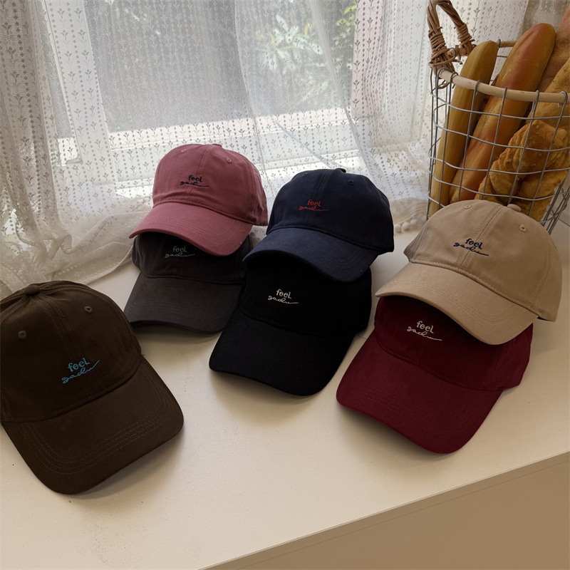 Autumn Winter New Brushed Letter Embroidery Baseball Women Face Slimming Korean Style Casual Versatile Street Duckbill Cap for Men