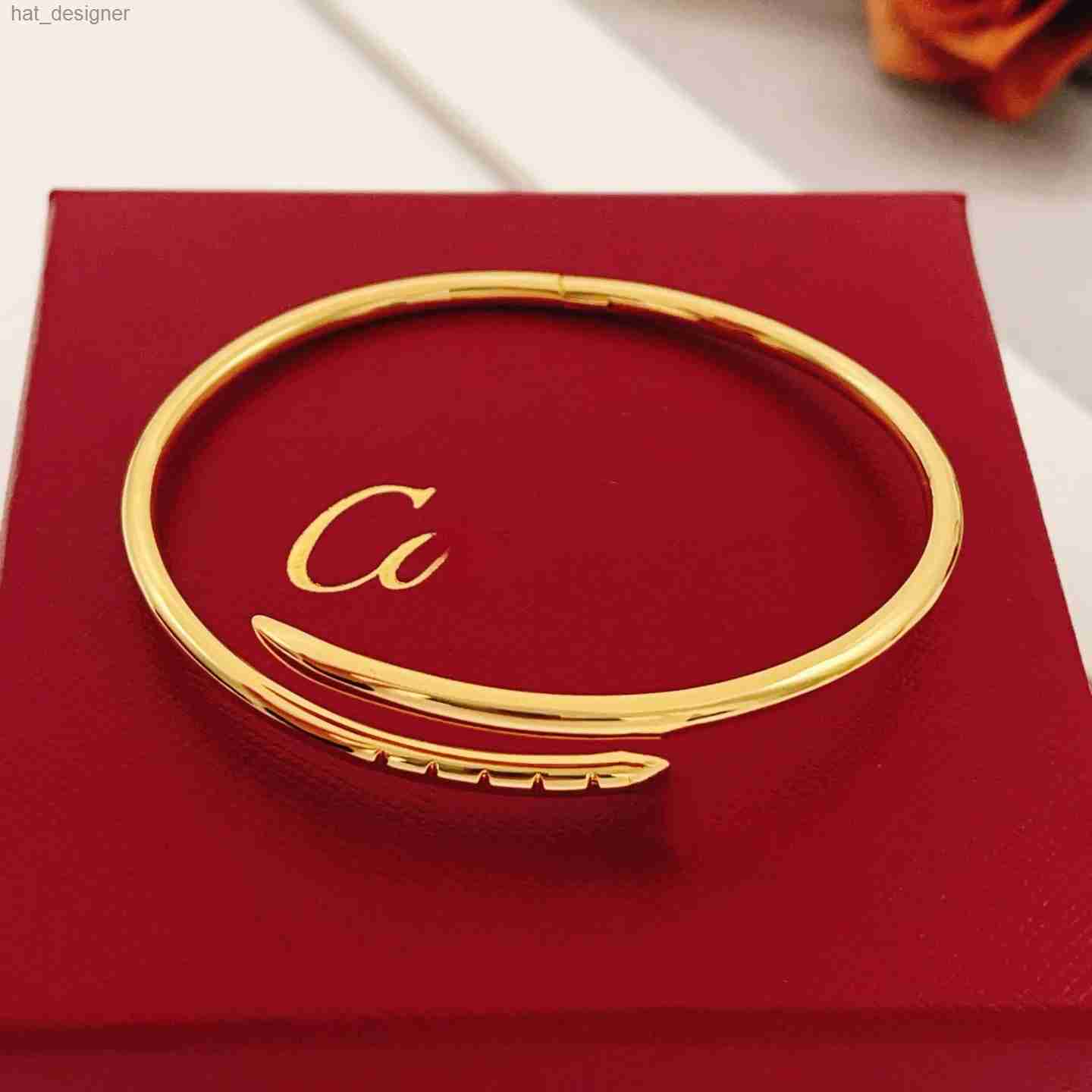 luxury Nail bracelet for women Diamond designer bracelets men thin gold color bangle designer jewelry ladies daily outfits