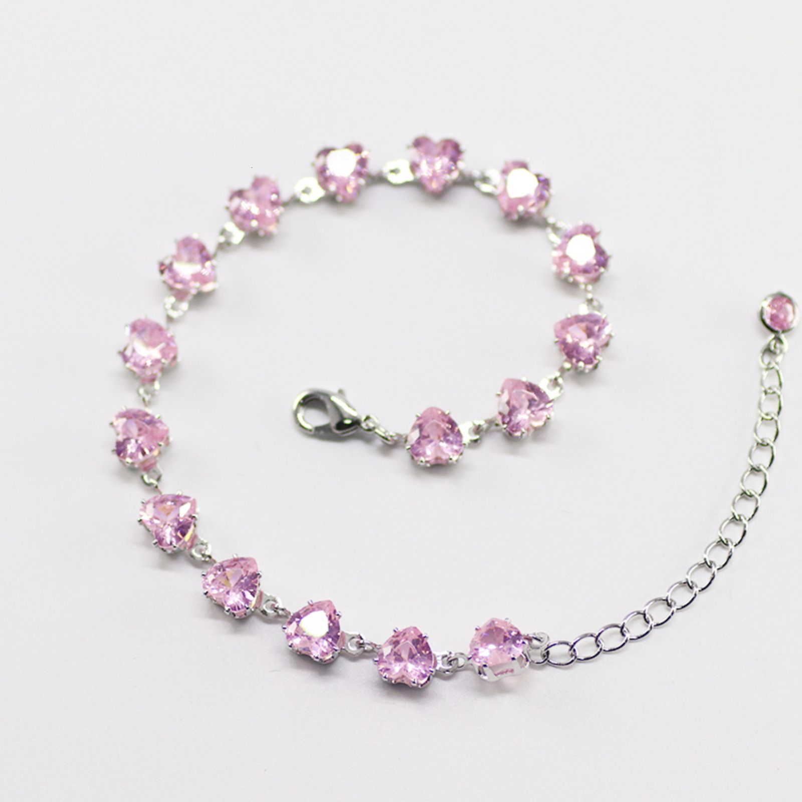 Cross-Border Shein Amazon Gold-Plated Dopamine Bracelet, Fashionable, Simple, Sweet, And Versatile, With Pink Zircon Stones