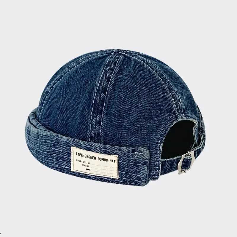 Beanie/Skull Caps VACIGODEN Denim Dome Melon Brimless Beanie Cap Skull Cap Sailor Cotton Mechanic Trendy Color Elastic Panels Docker HatT261017