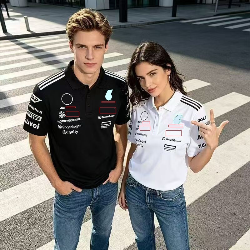 Printed racing enthusiast casual top team version POLO short sleeved shirt