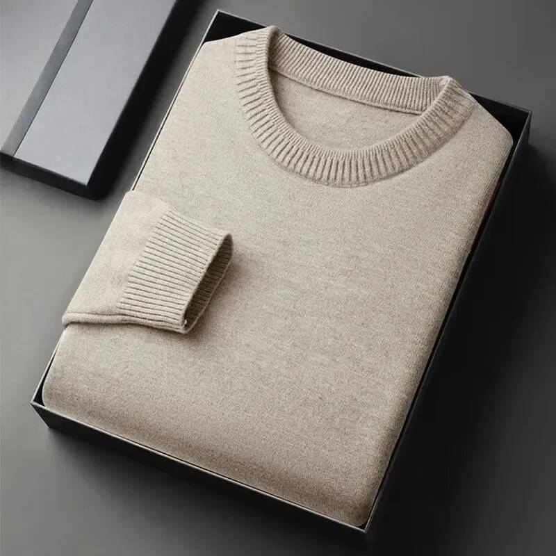 Men's Classic Crewneck Knit Pullover Sweater Long Sleeve Soft Casual Lightweight Solid Color Softwear for Men 26Y1017