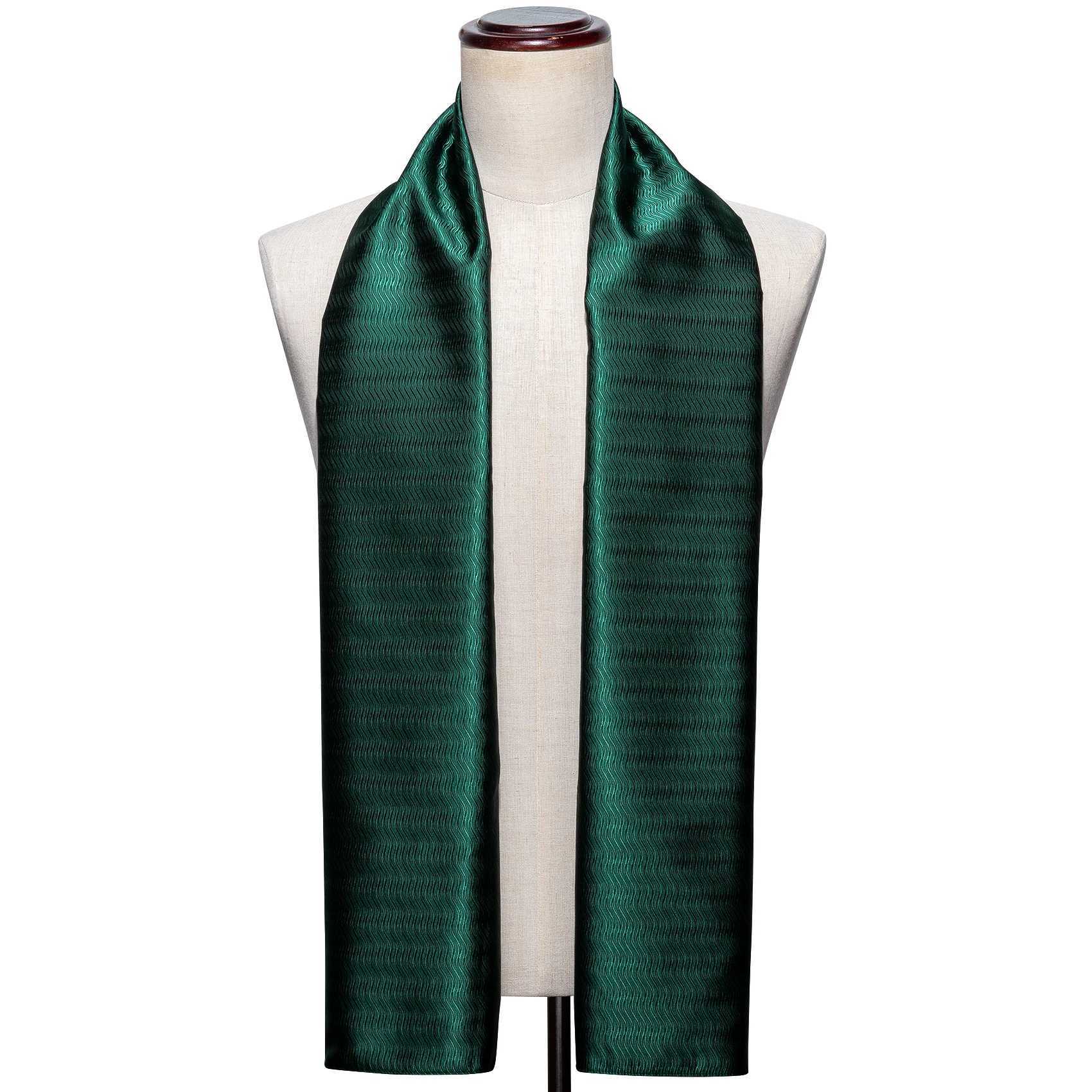 Fashion Silk Scarf Men Luxury Band Designer Green Solid Satin Shawl Banadanna Foulard Pashmina Casual 160cm*50cm Barry. Wang S2610178RIK
